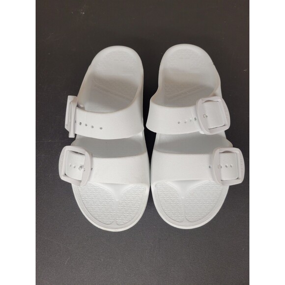 Telic Women's SZ XS Boise Bliss Slide Sandals White Double Buckle Slip On - Picture 3 of 10